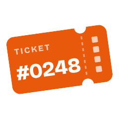 Billet-mærke med ticketens nummer